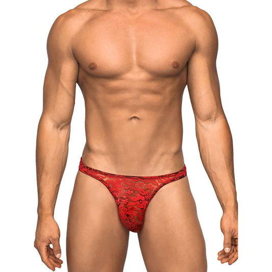 Stretch Lace Bong Thong Red L/Xl | 845830074063 | Available at EroticWarehouse.com