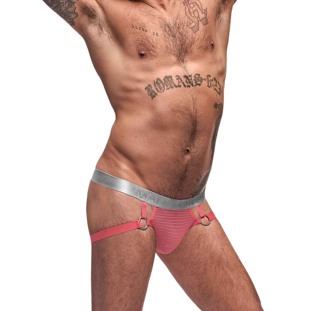 Mesh Rib Jock Ring Salmon L/X | 845830081191 | Available at EroticWarehouse.com