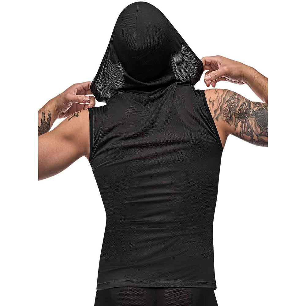 Black Nite Hoodie Tank Black X-Large | 845830081849 | Available at EroticWarehouse.com