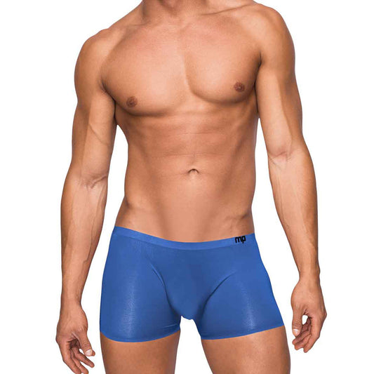 Seamless Sleek Short W/Sheer Pouch Blue S | 845830082280 | Available at EroticWarehouse.com