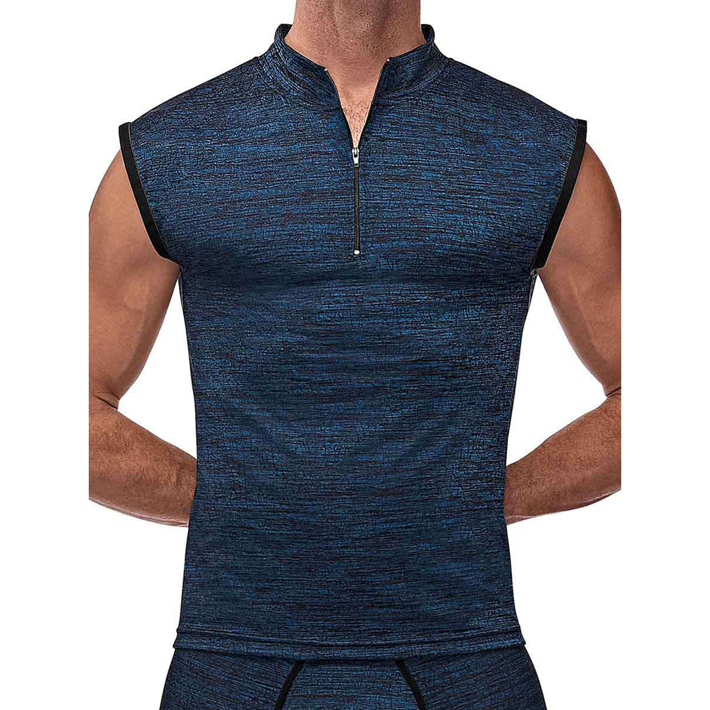 Peak Performance Zipper Muscle Tank Blue Small | 845830084277 | Available at EroticWarehouse.com