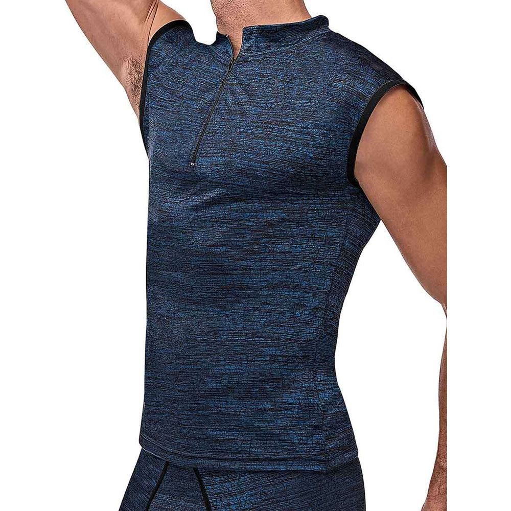 Peak Performance Zipper Muscle Tank Blue Large | 845830084291 | Available at EroticWarehouse.com