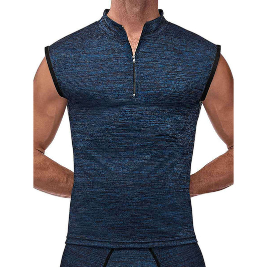 Peak Performance Zipper Muscle Tank Blue Large | 845830084291 | Available at EroticWarehouse.com
