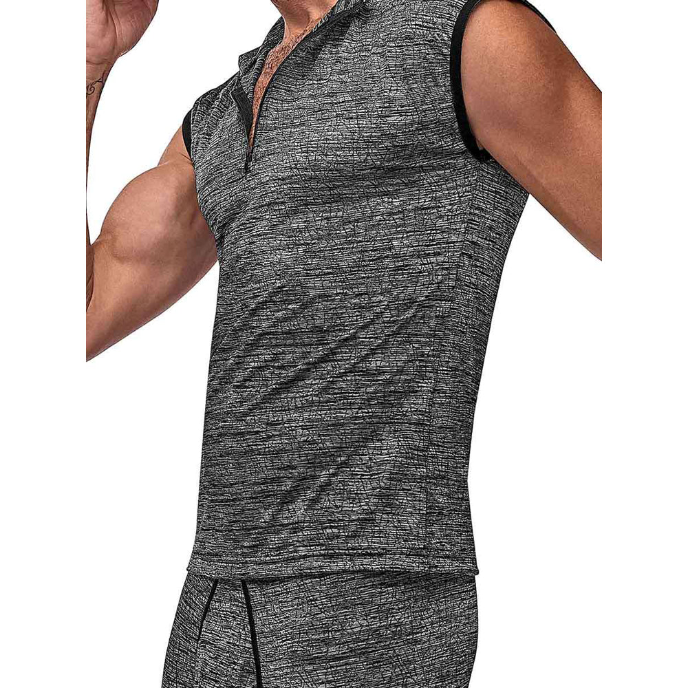 Peak Performance Zipper Muscle Tank Grey Small | 845830084314 | Available at EroticWarehouse.com