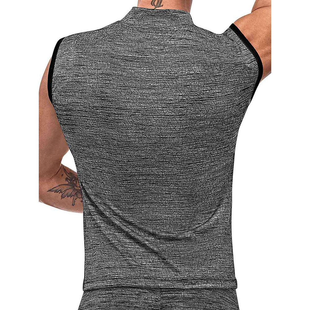 Peak Performance Zipper Muscle Tank Grey Small | 845830084314 | Available at EroticWarehouse.com