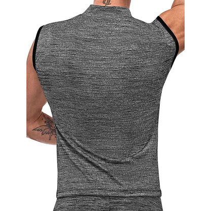 Peak Performance Zipper Muscle Tank Grey Small | 845830084314 | Available at EroticWarehouse.com
