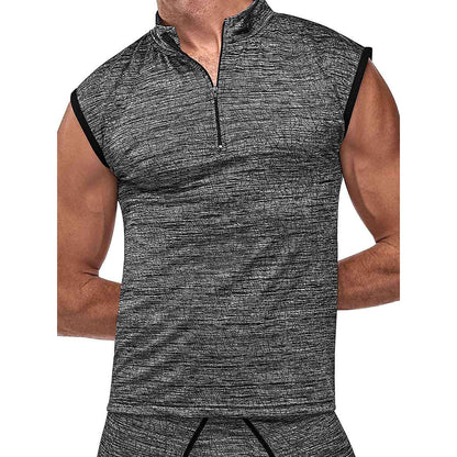 Peak Performance Zipper Muscle Tank Grey Small | 845830084314 | Available at EroticWarehouse.com