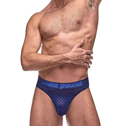 Diamond Mesh Bong Thong Navy L/X | 845830085298 | Available at EroticWarehouse.com