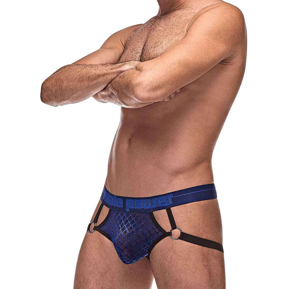 Diamond Mesh Jock Ring Navy S/M | 845830085328 | Available at EroticWarehouse.com