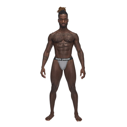 Sexagon Micro V Thong Grey S/M | 845830086431 | Available at EroticWarehouse.com