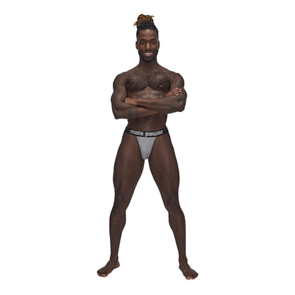 Sexagon Strappy Ring Jock Grey L/Xl | 845830086462 | Available at EroticWarehouse.com