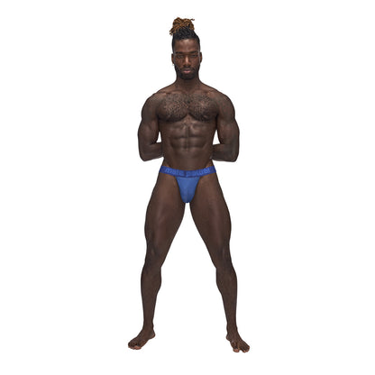 Sexagon Strappy Ring Jock Royal L/Xl | 845830086486 | Available at EroticWarehouse.com