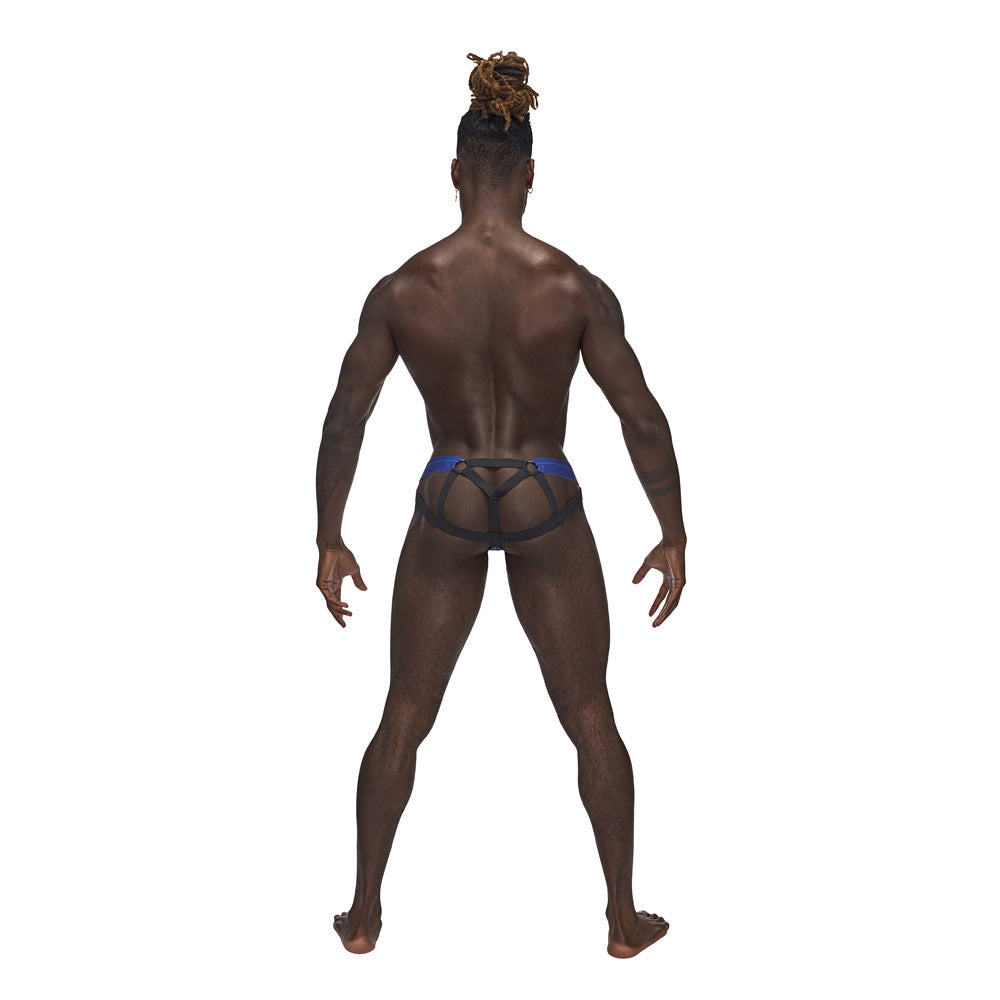Sexagon Strappy Ring Jock Royal S/M | 845830086493 | Available at EroticWarehouse.com