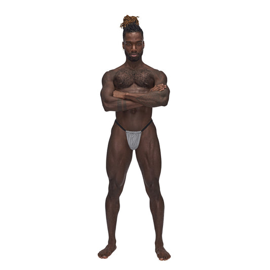 Sexagon Posing Strap Grey One Size | 845830086509 | Available at EroticWarehouse.com