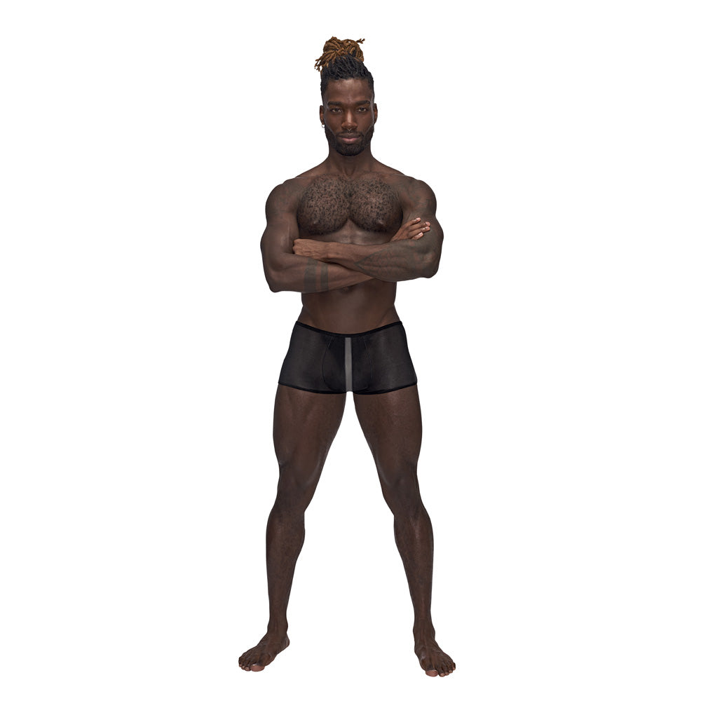 Landing Strip Mini Short Black Xl | 845830086714 | Available at EroticWarehouse.com