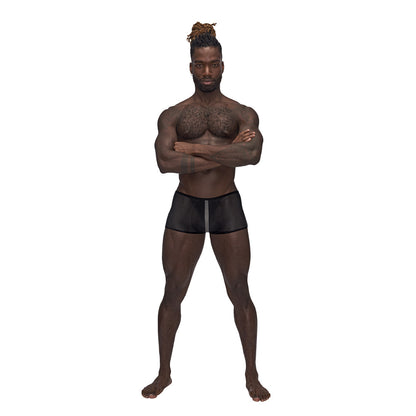 Landing Strip Mini Short Black Xl | 845830086714 | Available at EroticWarehouse.com
