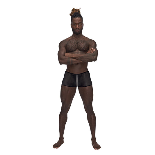 Landing Strip Mini Short Black Xl | 845830086714 | Available at EroticWarehouse.com