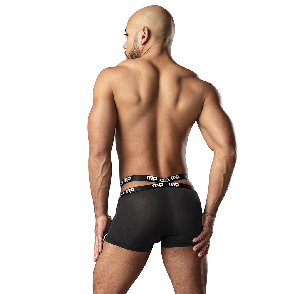 Infinite Comfort Amplifying Strappy Pouch Short Black Medium | 845830091190 | Available at EroticWarehouse.com