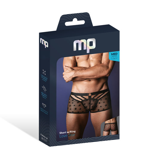 Love Star Short W/ Ring Black X-Large | 845830093248 | Available at EroticWarehouse.com