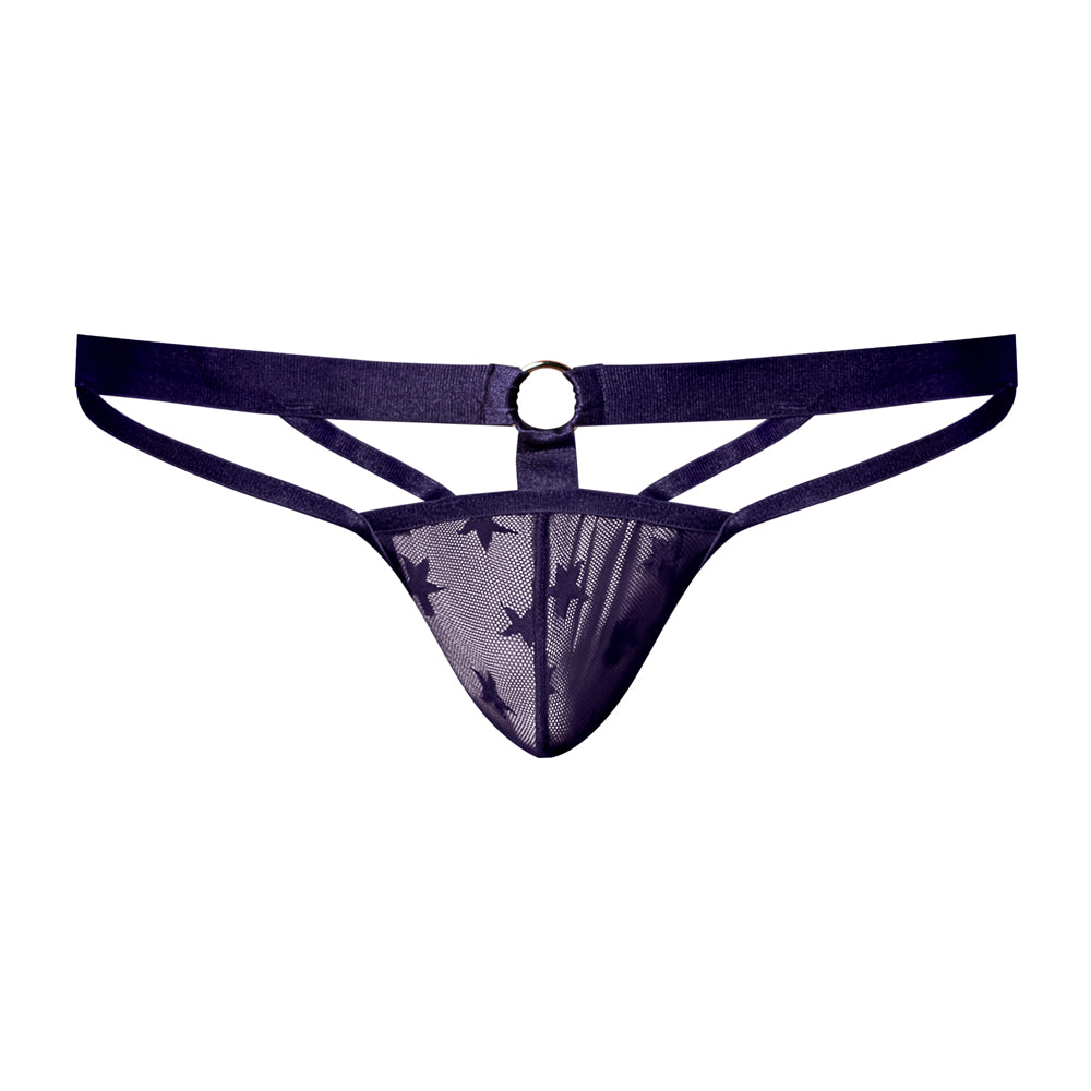 Love Star Thong W/ Ring Purple S/M | 845830093316 | Available at EroticWarehouse.com