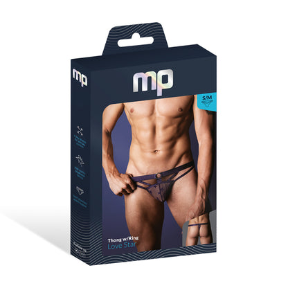Love Star Thong W/ Ring Purple S/M | 845830093316 | Available at EroticWarehouse.com