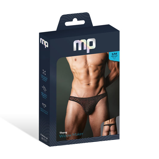 Widow Maker Classic Thong Black L/XL | 845830093859 | Available at EroticWarehouse.com