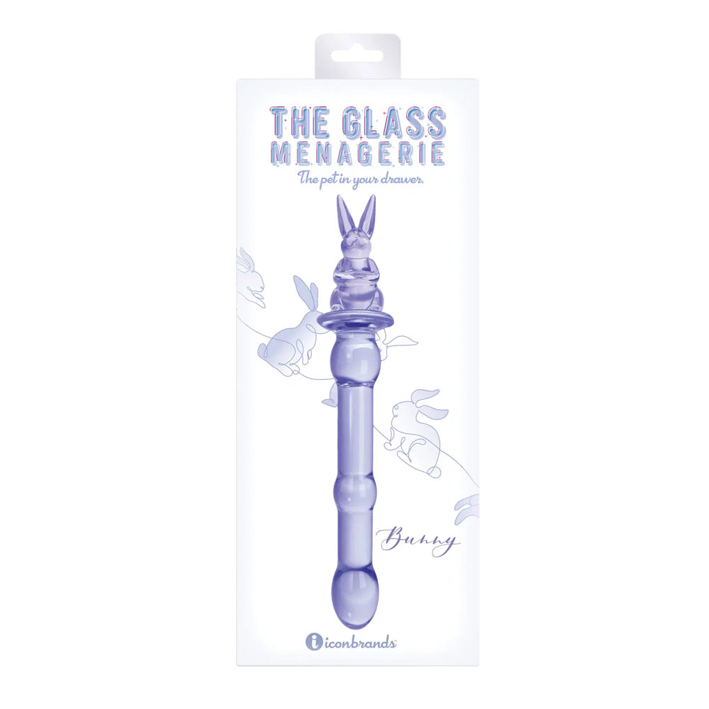 Glass Menagerie Rabbit Glass Dildo Purple | 847841011013 | Available at EroticWarehouse.com