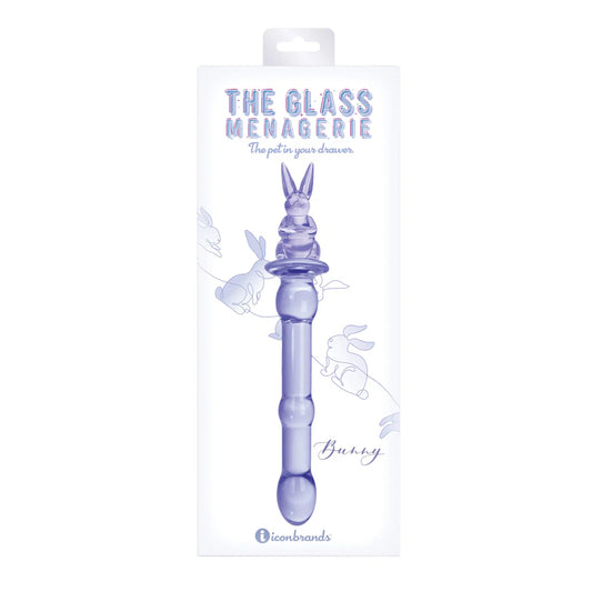 Glass Menagerie Rabbit Glass Dildo Purple | 847841011013 | Available at EroticWarehouse.com