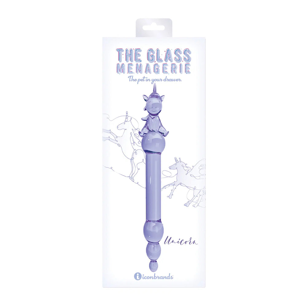 Glass Menagerie Unicorn Glass Dildo Purple | 847841011044 | Available at EroticWarehouse.com