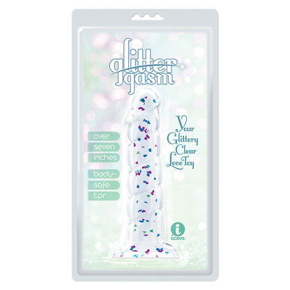 Glittergasm 7.5" Blue Green Purple Swirl Dildo | 847841013321 | Available at EroticWarehouse.com