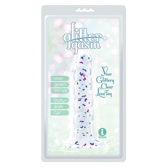 Glittergasm 7.5" Blue Green Purple Swirl Dildo | 847841013321 | Available at EroticWarehouse.com
