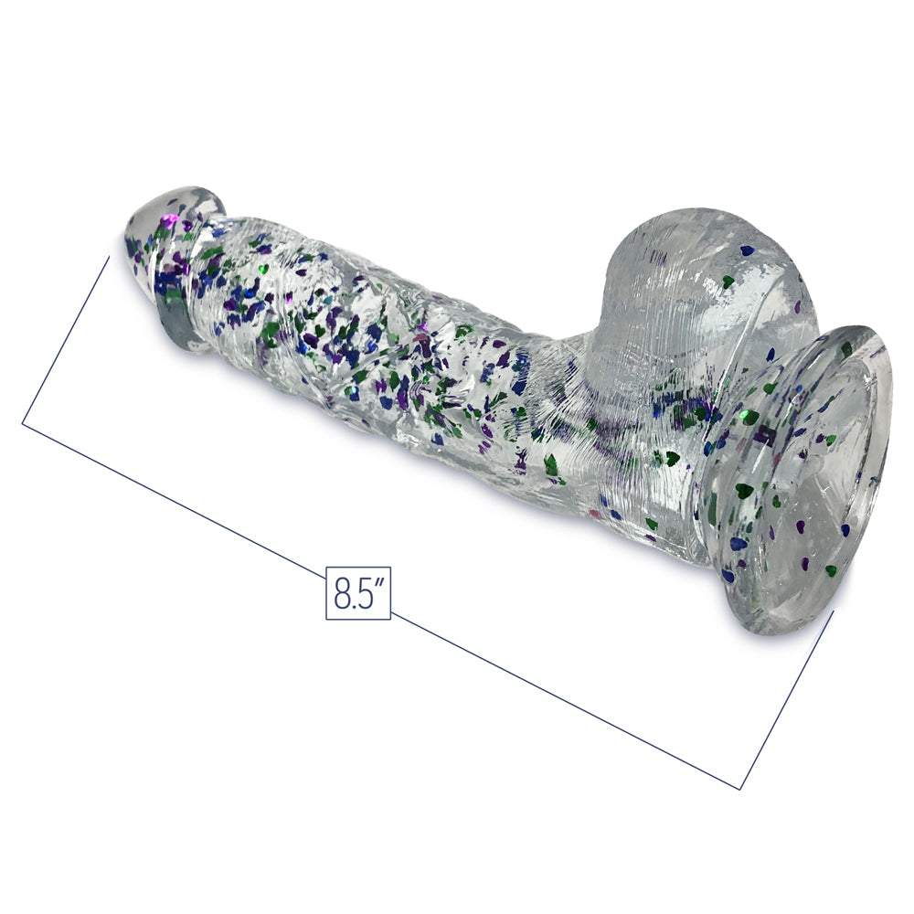 Glittergasm 8" Blue Green Purple Dildo | 847841013345 | Available at EroticWarehouse.com