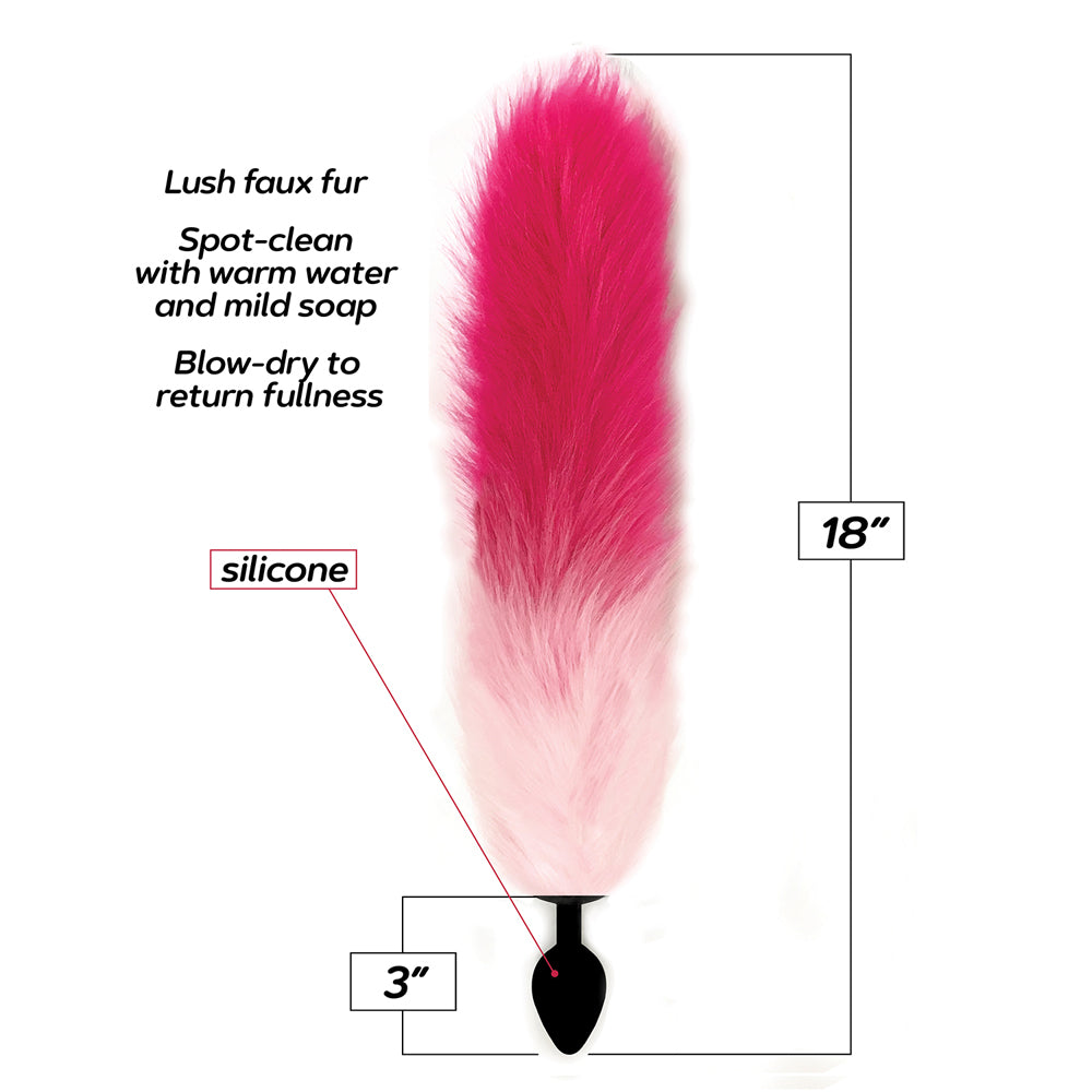 Foxy Silicone Fox Tail Butt Plug Pink | 847841014007 | Available at EroticWarehouse.com