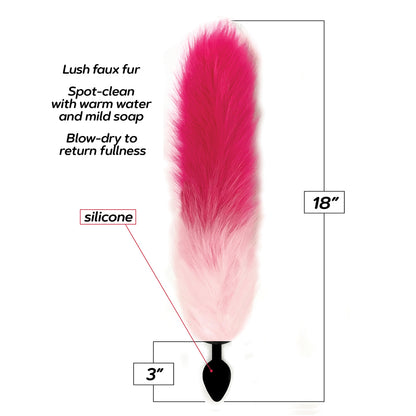 Foxy Silicone Fox Tail Butt Plug Pink | 847841014007 | Available at EroticWarehouse.com