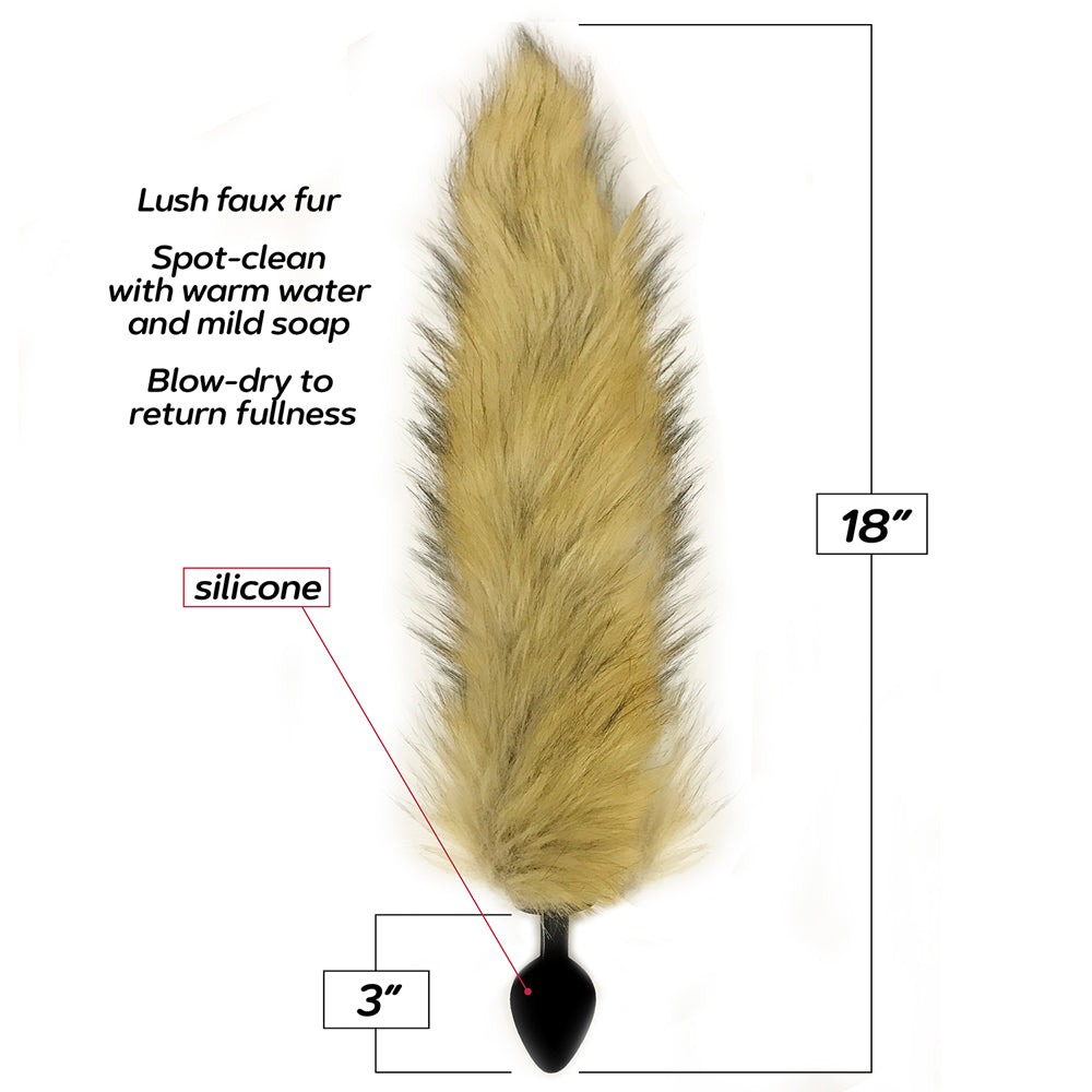 Foxy Silicone Fox Tail Butt Plug Gold | 847841014038 | Available at EroticWarehouse.com