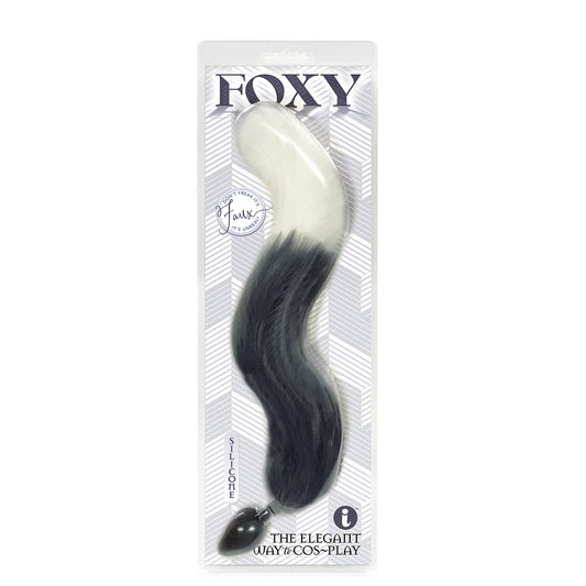 Foxy Silicone Fox Tail Butt Plug Silver | 847841014045 | Available at EroticWarehouse.com