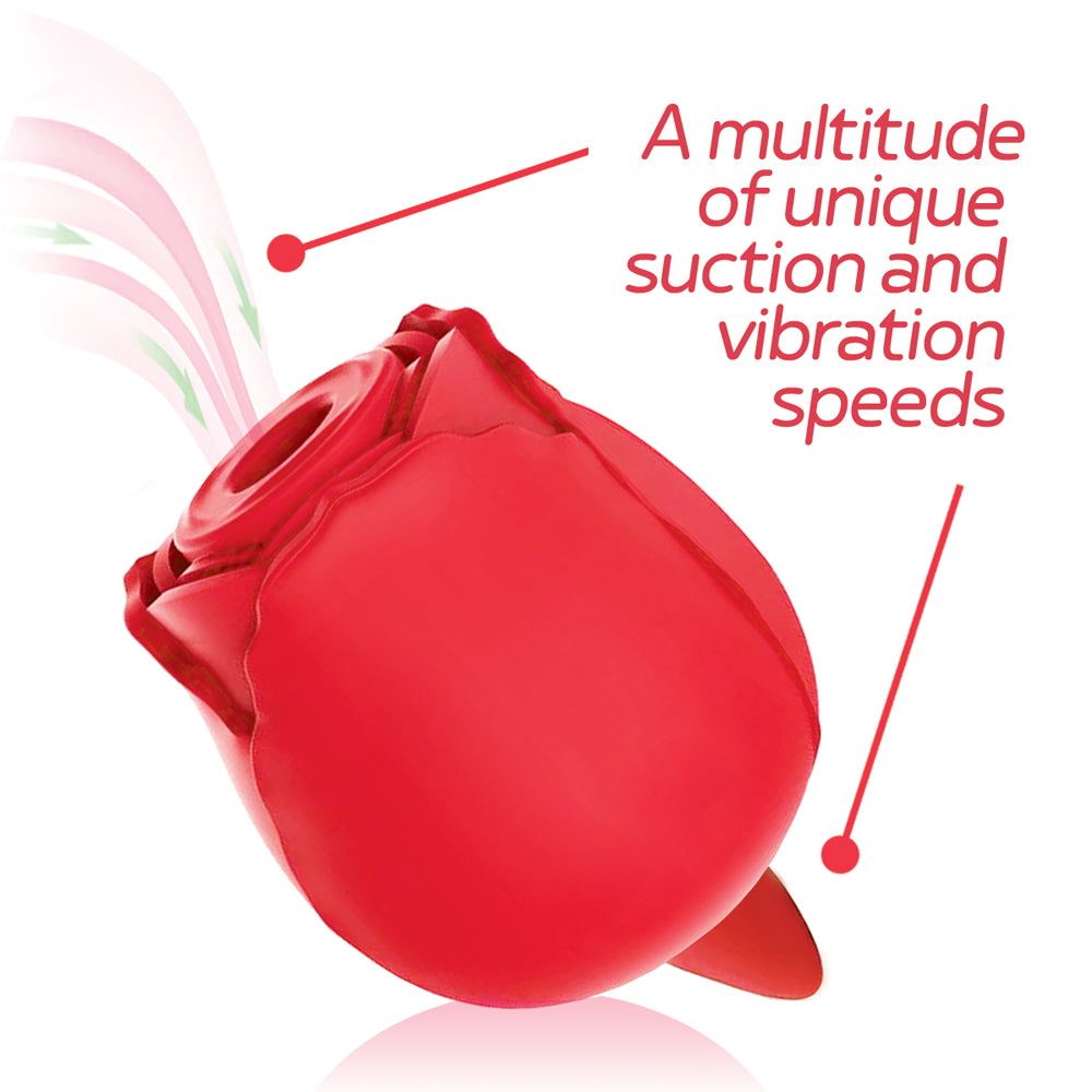 Wild Rose & Tongue Rechargeable Silicone Suction Vibrator | 847841017015 | Available at EroticWarehouse.com