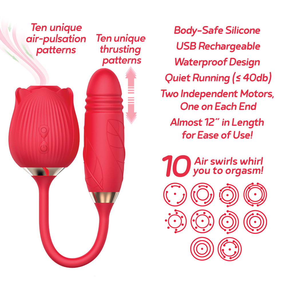 Wild Rose & Thruster Rechargeable Silicone Suction Vibrator | 847841017022 | Available at EroticWarehouse.com