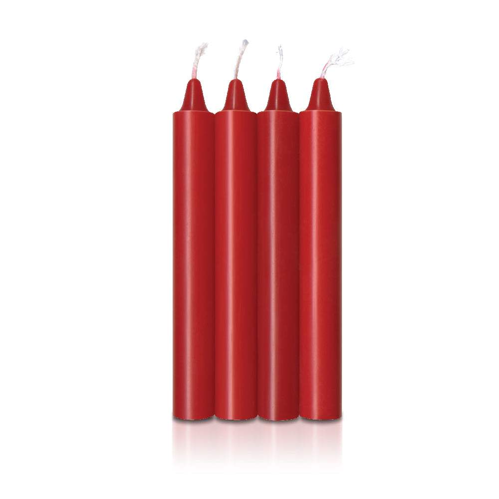 The 9's Make Me Melt Sensual Warm-Drip Candles 4Pk Red Hot | 847841023245 | Available at EroticWarehouse.com