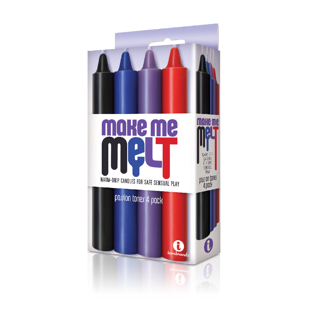 The 9's Make Me Melt Sensual Warm-Drip Candles 4Pk Passion Tones | 847841023269 | Available at EroticWarehouse.com