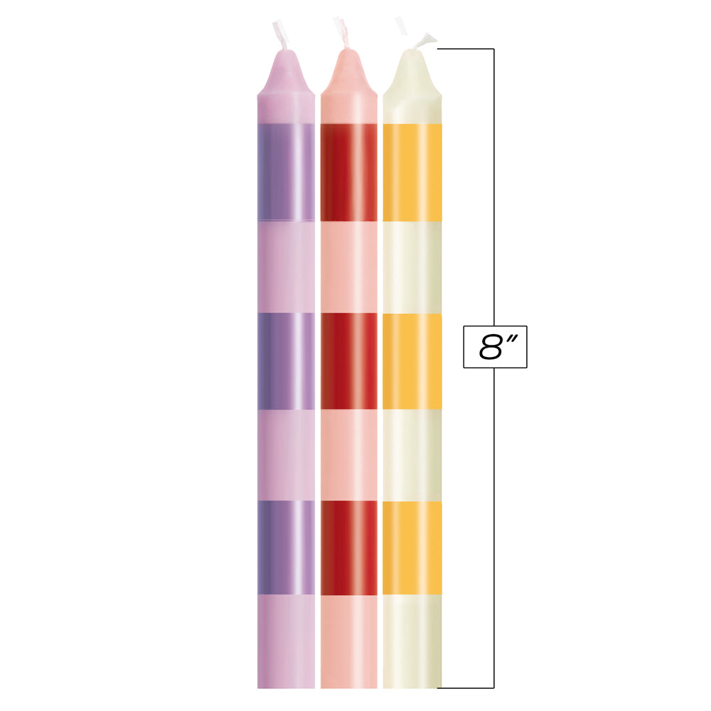 The 9's Make Me Melt Sensual Warm-Drip Candles Candles 3Pk Stripes Pastellines | 847841023283 | Available at EroticWarehouse.com