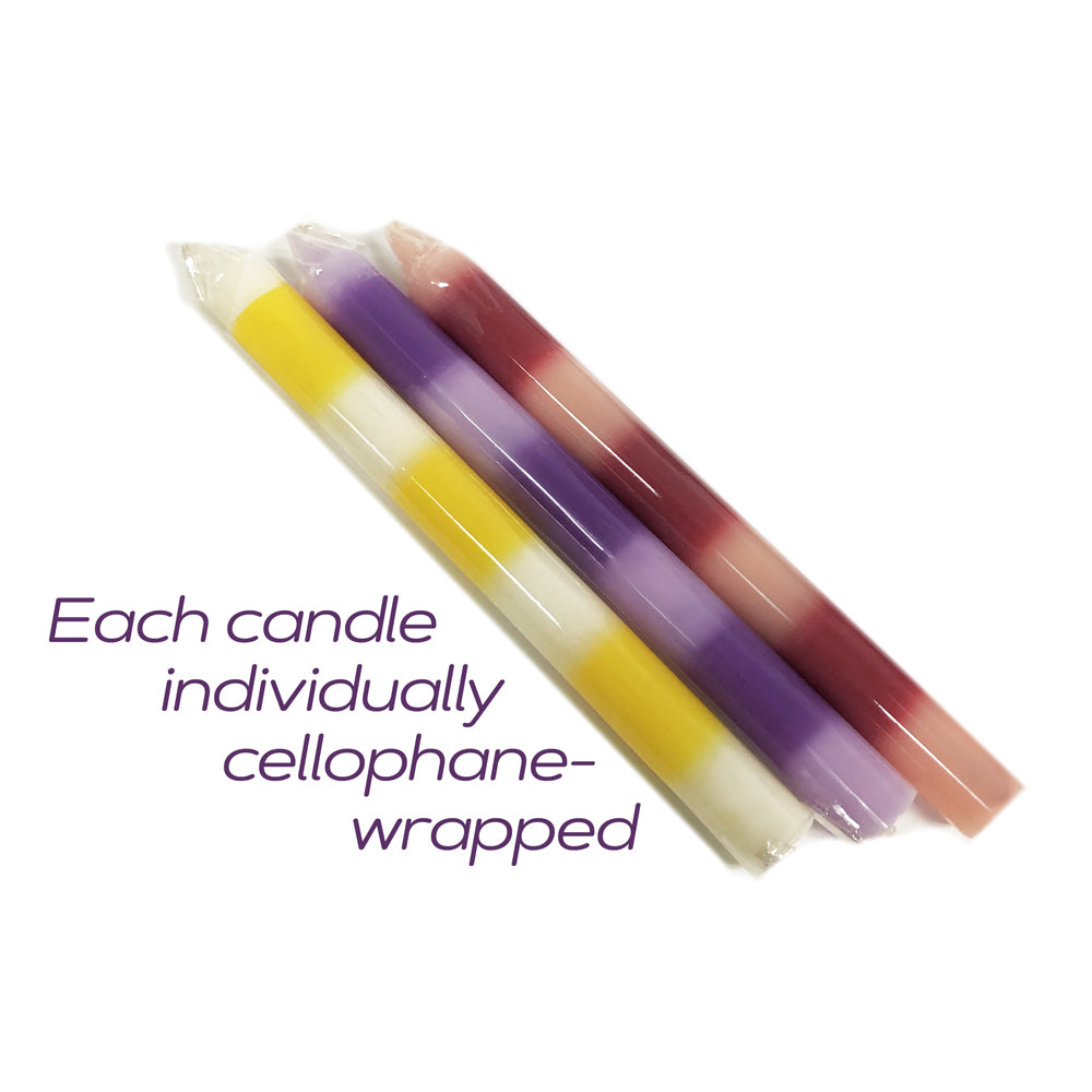 The 9's Make Me Melt Sensual Warm-Drip Candles Candles 3Pk Stripes Pastellines | 847841023283 | Available at EroticWarehouse.com