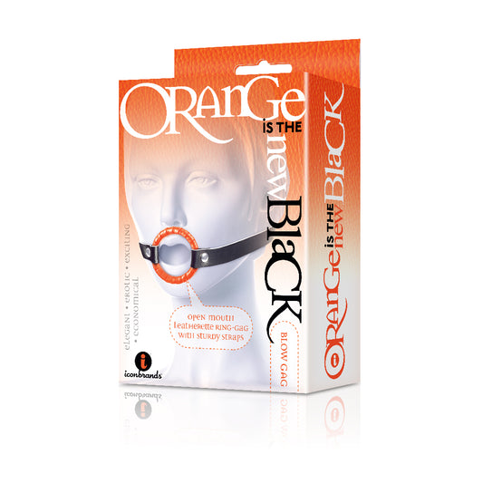 The 9's Orange Is The New Black Blow Gag Open Mouth Leather Gag | 847841025201 | Available at EroticWarehouse.com
