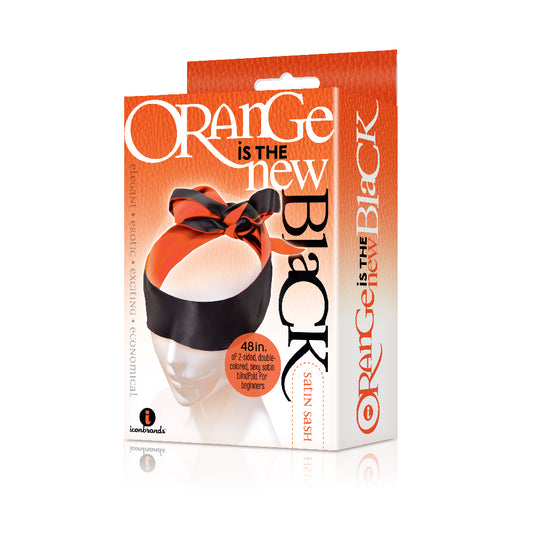 The 9's Orange Is The New Black Satin Sash Reversible Blindfold/Restraint | 847841025225 | Available at EroticWarehouse.com