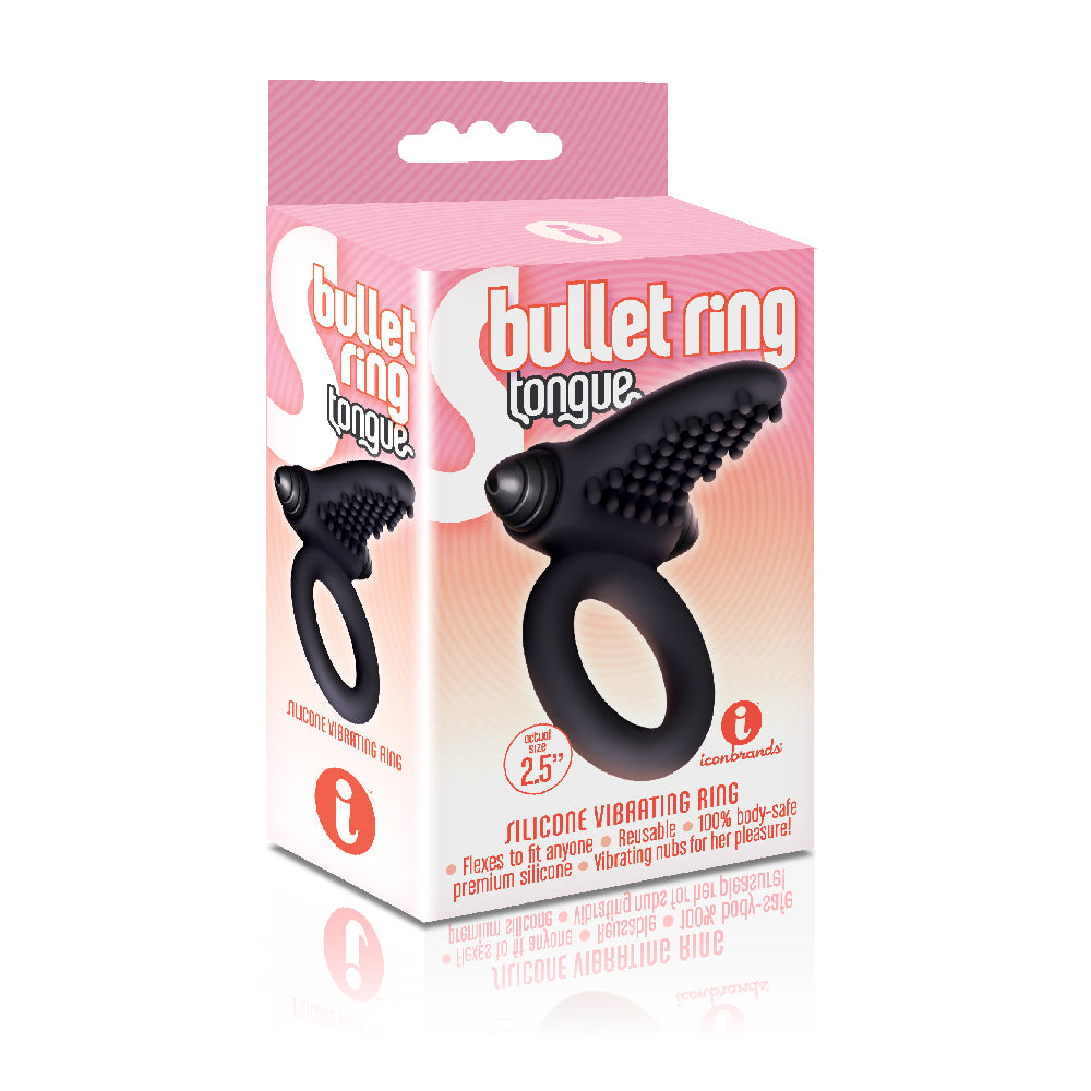 The 9's S-Bullet Ring Tongue Silicone | 847841026055 | Available at EroticWarehouse.com
