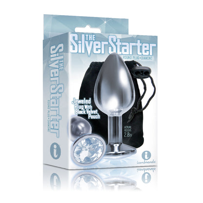 The 9's The Silver Starter Bejeweled Stainless Steel Plug Diamond | 847841026086 | Available at EroticWarehouse.com