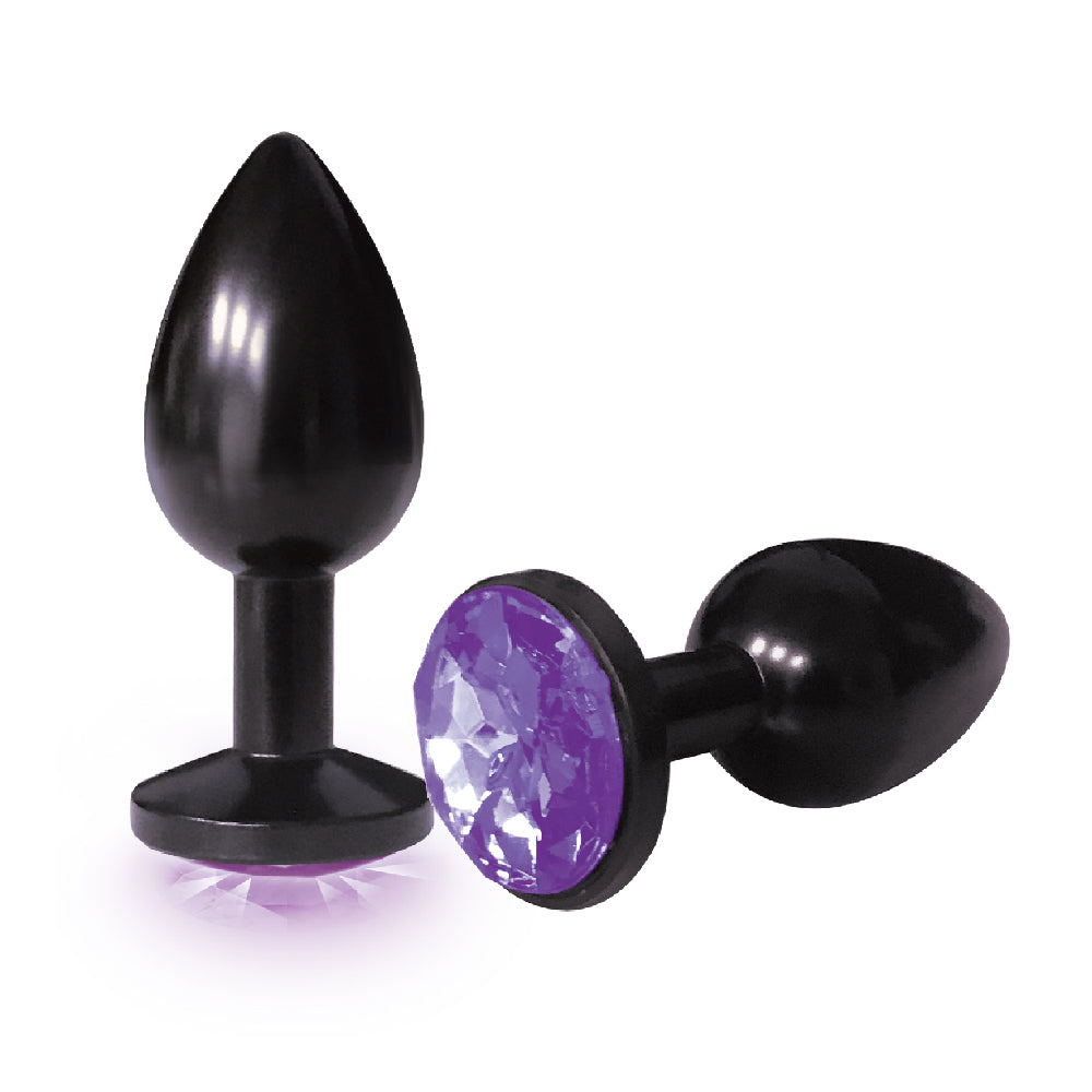 The 9's The Silver Starter Bejeweled Annodized Stainless Steel Plug Violet | 847841026123 | Available at EroticWarehouse.com