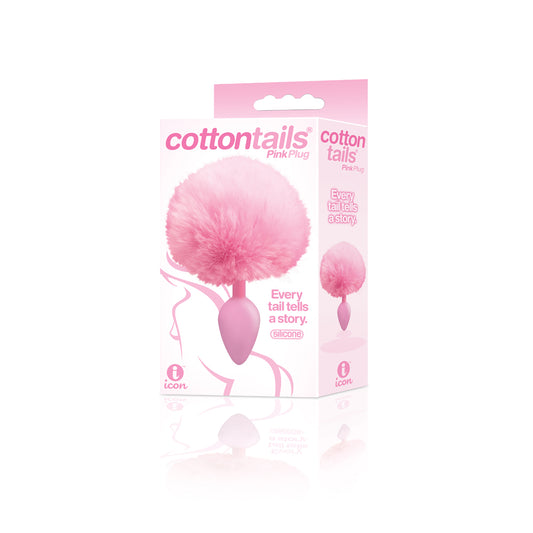 The 9's Cottontails Silicone Bunny Tail Butt Plug Pink | 847841026413 | Available at EroticWarehouse.com