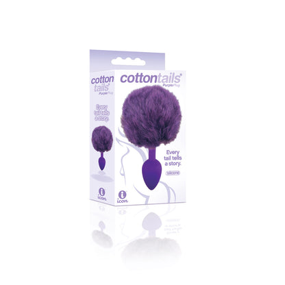 The 9's Cottontails Silicone Bunny Tail Butt Plug Purple | 847841026420 | Available at EroticWarehouse.com