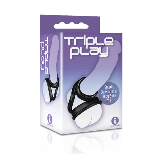 The 9's Triple Ring TPR Cock Ring | 847841026451 | Available at EroticWarehouse.com